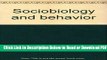 [Get] Sociobiology and behavior Free Online