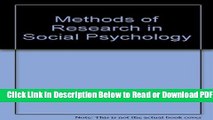 [Get] Methods of Research in Social Psychology Popular Online