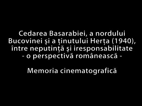 Буковина. Черновцы. Вхождение в состав СССР Бессарабии, Северной Буковины. Фильм на румынском языке