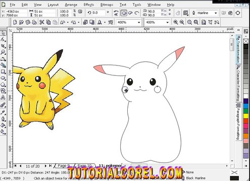 Belajar Menggambar Pokemon dengan Corel Draw