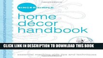 [PDF] Singer Simple Home Decor Handbook: Essential Machine-Side Tips and Techniques Popular