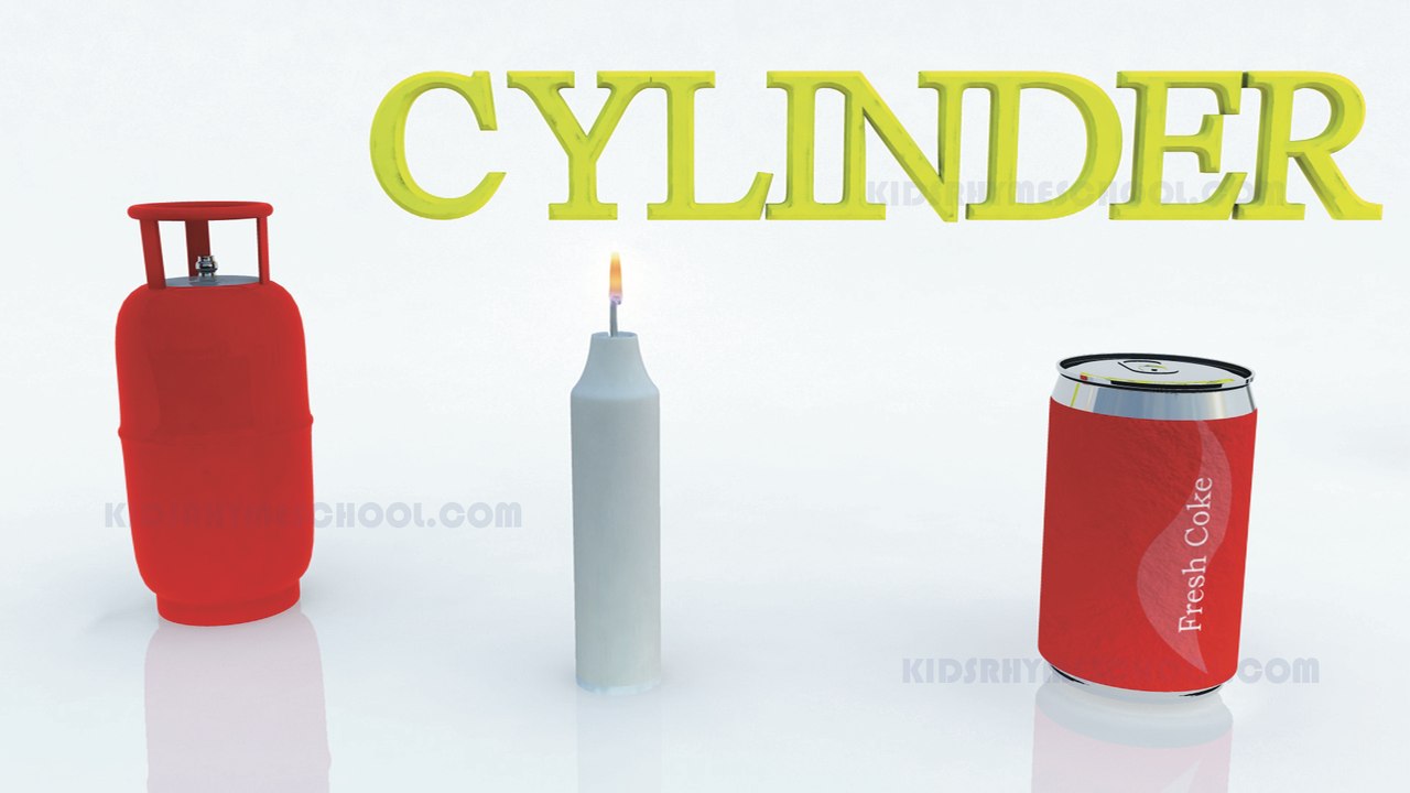 Learn shapes for kids Cylinder and Objects in Cylindrical shape