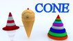 Learn shapes for kids - Cone and Objects in Cone shape - Learn to draw shapes for children