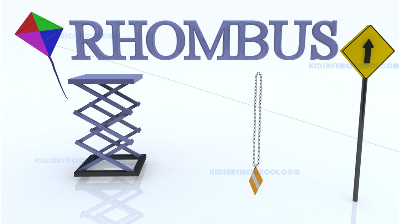 Learn shapes for kids - Rhombus and Objects in Rhombus shape - Learn to draw shapes for children