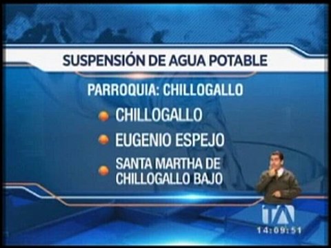 Mañana se suspenderá el servicio de agua en el sur de Quito