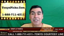 Temple Owls vs. Army Black Knights Free Pick Prediction NCAA College Football Odds Preview 9/2/2016