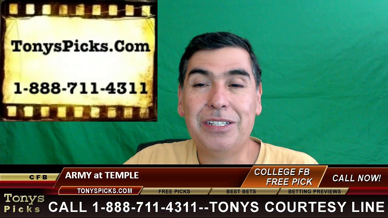 Temple Owls vs. Army Black Knights Free Pick Prediction NCAA College Football Odds Preview 9/2/2016