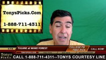 Wake Forest Demon Deacons vs. Tulane Green Wave Free Pick Prediction NCAA College Football Odds Preview 9/1/2016
