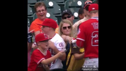 Mike Trout Makes A Young Fan Very Happy!