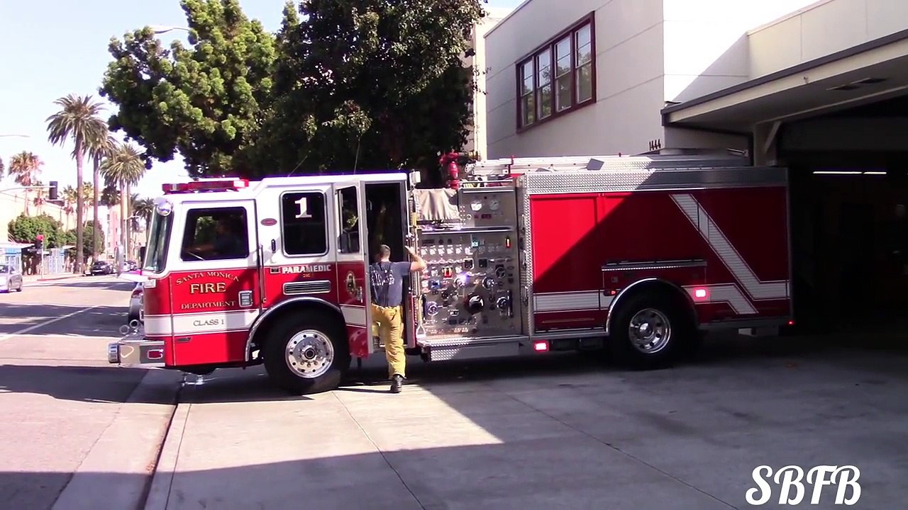 Santa Monica Fire Dept. Engine 1 and Engine 6 [Code 3]