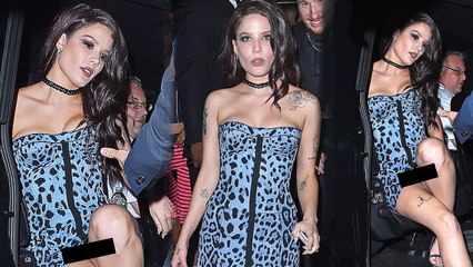 Halsey Flashes Cr*tch Without Underwear In Short Dress