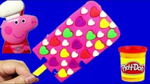 PLAY DOH CREAM PINK! - MAKE Heart Rainbow Ice-Cream playdoh with Peppa Pig kids toys