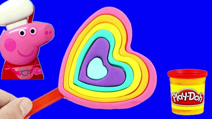 PLAY DOH FROZEN HEART! - MAKE lollipop playdoh with Peppa pig and Paw patrol Toys