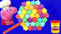 Play doh FLOWER TOYS! - MaKE LOLLIPOP cake for Peppa pig kids videos