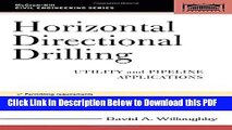 [PDF] Horizontal Directional Drilling (HDD): Utility and Pipeline Applications Ebook Free