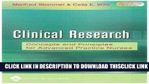 [PDF] Clinical Research: Concepts and Principles for Advanced Practice Nurses Popular Collection