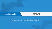 Matlab MVA (Constants and User Defined Matrices)