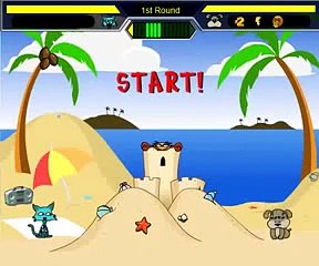 Cat vs Dog at the beach Games low  funny