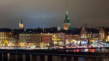 Timelapse of Stockholm at Night
