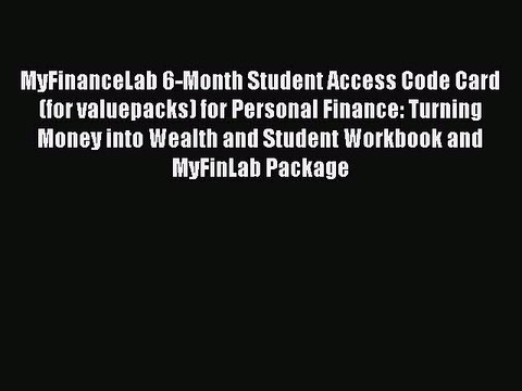 [PDF] MyFinanceLab 6-Month Student Access Code Card (for valuepacks) for Personal Finance: