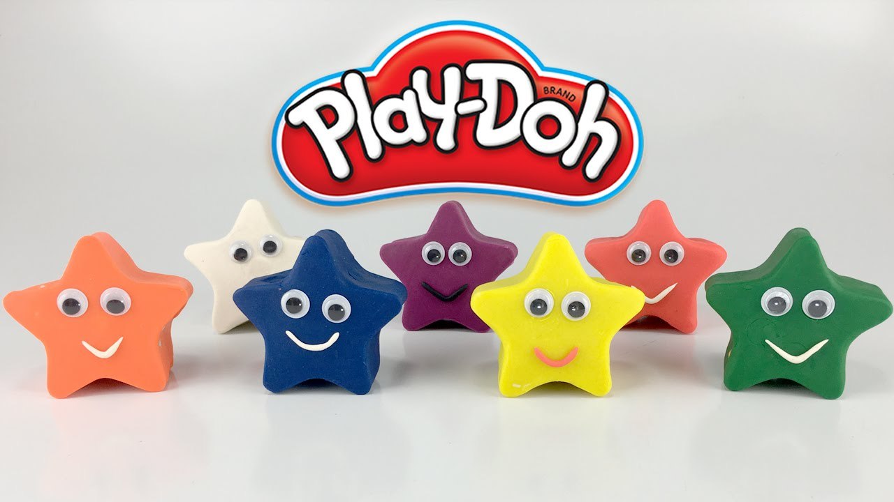 Play Creative & Learn Colours with Play Doh Smiley Face Fun Stars Tree, Apple Molds Create for Kids