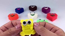 Play Creative & Learn Colours with Play Doh Smiley Hearts Face Fun Animal Molds ! Song for Kids