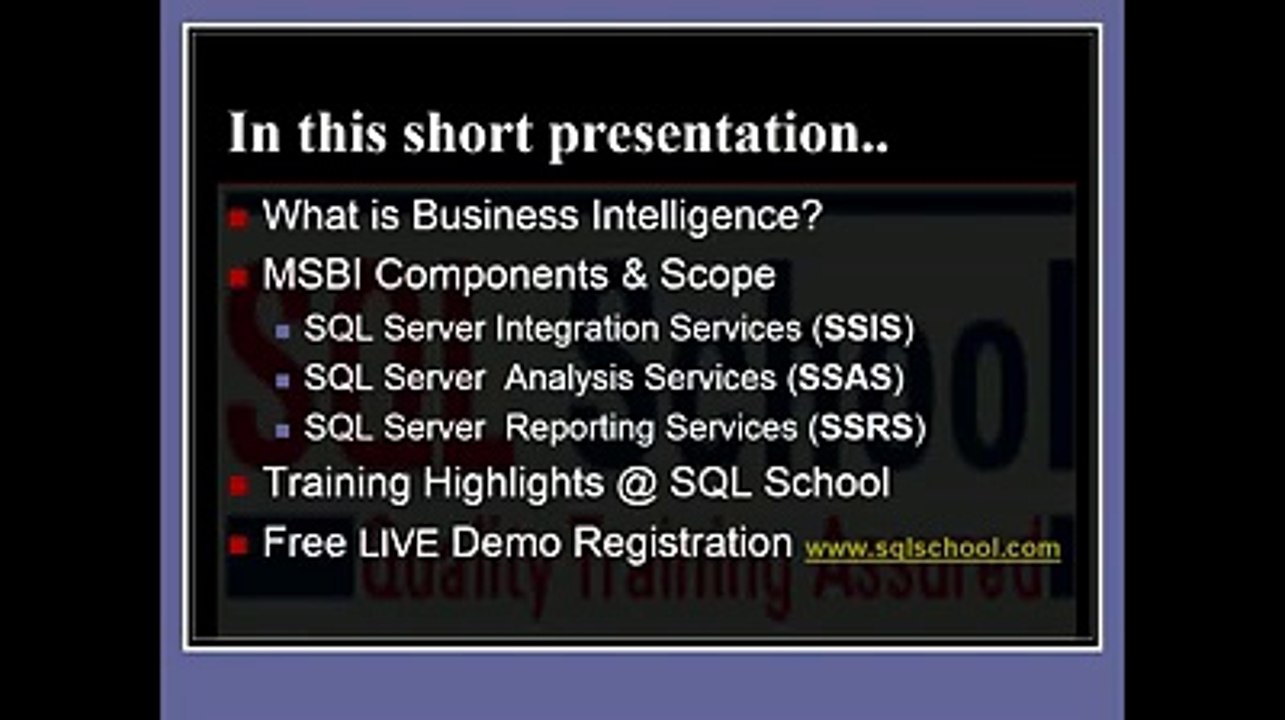 SQL Server BI || MSBI(SSIS, SSAS, SSRS) Training From SQL School
