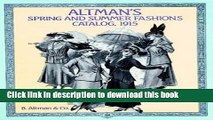 Read Altman s Spring and Summer Fashions Catalog, 1915 (Altman s Spring   Summer Fashions