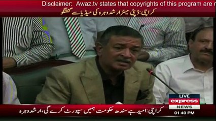 Deputy Mayor Karachi Arshad Vohra Media Talk - 31st August 2016