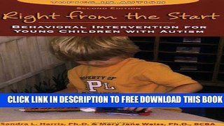 New Book Right from the Start: Behavioral Intervention for Young Children with Autism, second