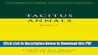 [Read] Tacitus: Annals Book IV Ebook Free