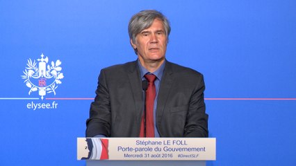 Point de presse de Stéphane Le Foll, le 31 août 2016