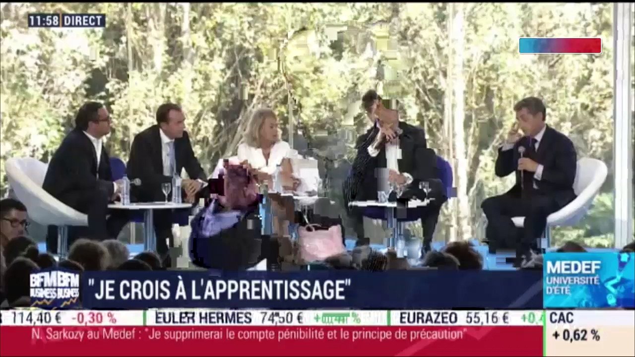 Nicolas Sarkozy invité à l’université d’été du Medef, il évoque encore le service militaire adapté