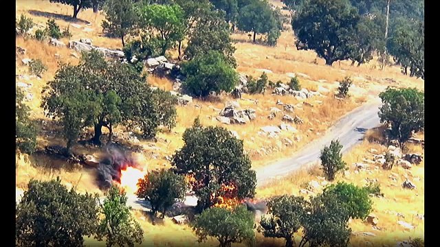 Уничтожении турков, участвующих в Сирии в операции Щит Евфрата , курды похвалились на видео.