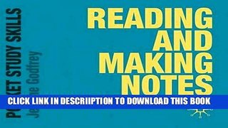 [New] Reading and Making Notes (Pocket Study Skills) Exclusive Full Ebook