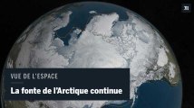 Six mois de fonte de l'Arctique, depuis l'espace