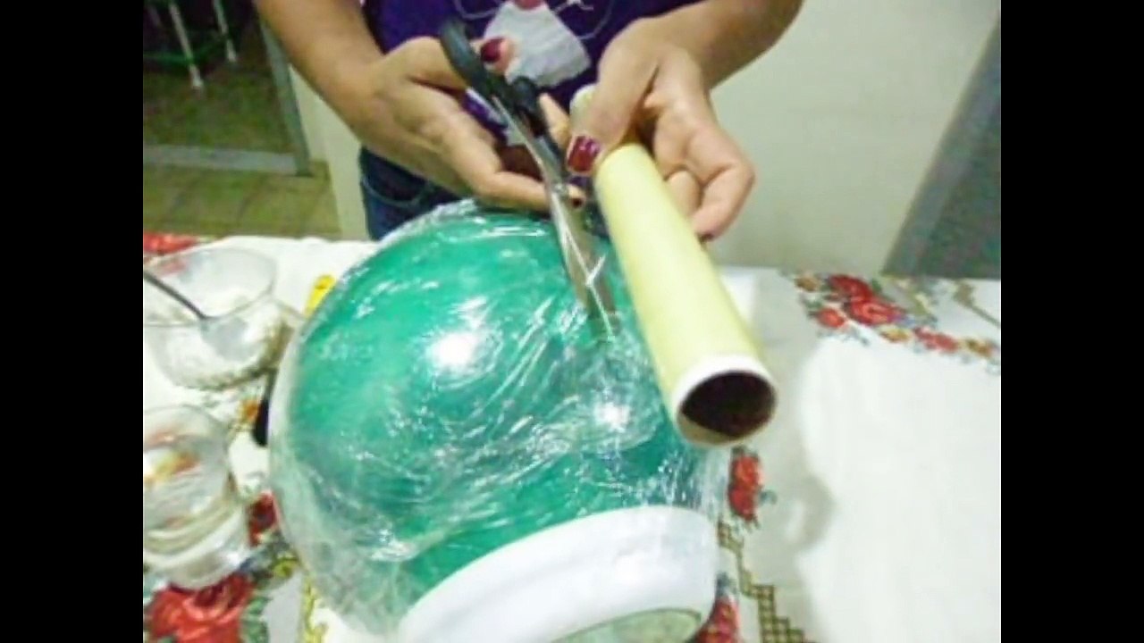 DIY Como Fazer Luminária de Barbante   Abajur de Barbante