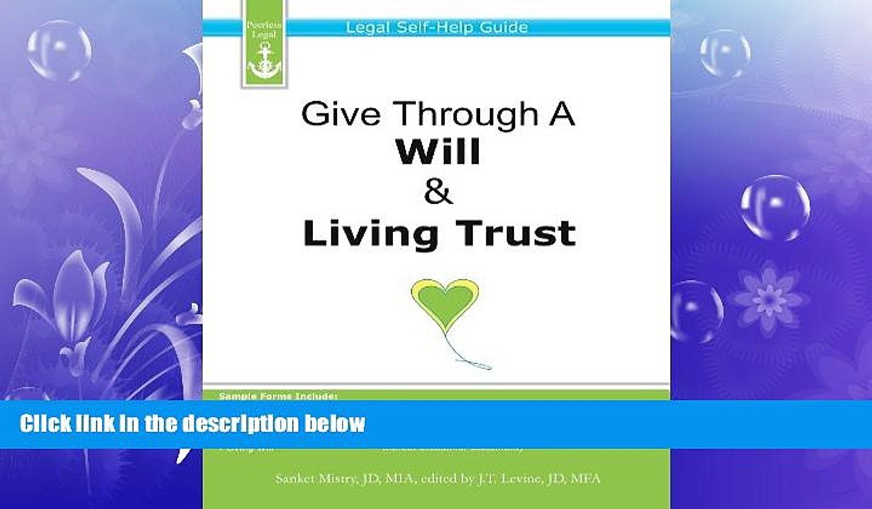 READ book  Give Through A Will   Living Trust: Legal Self-Help Guide  FREE BOOOK ONLINE