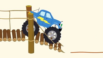 БИБИКА - Африканские животные - Тигр, Антилопа, Обезьяна, Слон - Развивающий мультик про машинки -