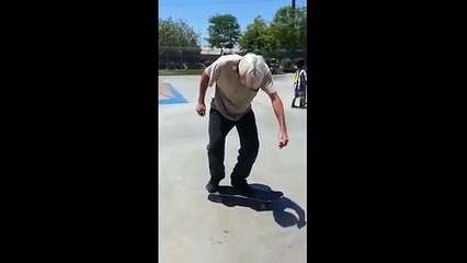 Old man jumping triks video