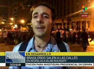 Brasileños denuncian en las calles que el país afronta un golpe