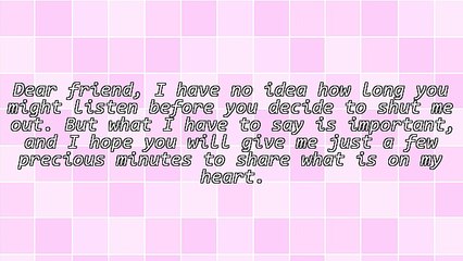 Give Me Five Minutes (Things I Would Like to Say to An Abuse Victim)