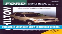 [Reads] Ford Explorer   Mercury Mountaineer: 2002 through 2003 Online Books