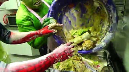 Spiderman Cooking Big Mac with Frozen Elsa & Hulk - Fun Superheroes Movie In Real Life