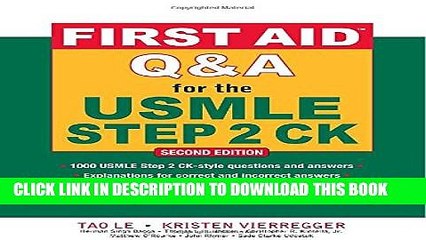 [PDF] First Aid Q A for the USMLE Step 2 CK, Second Edition (First Aid USMLE) Full Colection