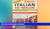 PDF ONLINE Berlitz Italian for Travellers READ PDF FILE ONLINE