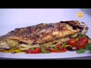 سمك قاروص بحلقات الجنزبيل | هشام السيد