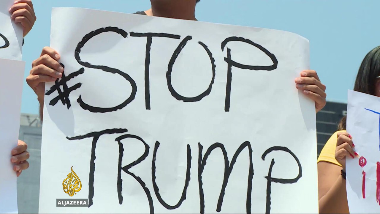 Protests in Mexico as Trump makes surprise visit