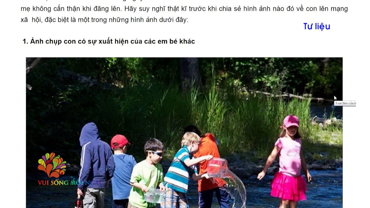 Đưa ảnh con lên mạng xã hội - Vui Sống Mỗi Ngày [VTV3 - 31.08.2016]