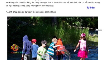 Đưa ảnh con lên mạng xã hội - Vui Sống Mỗi Ngày [VTV3 - 31.08.2016]